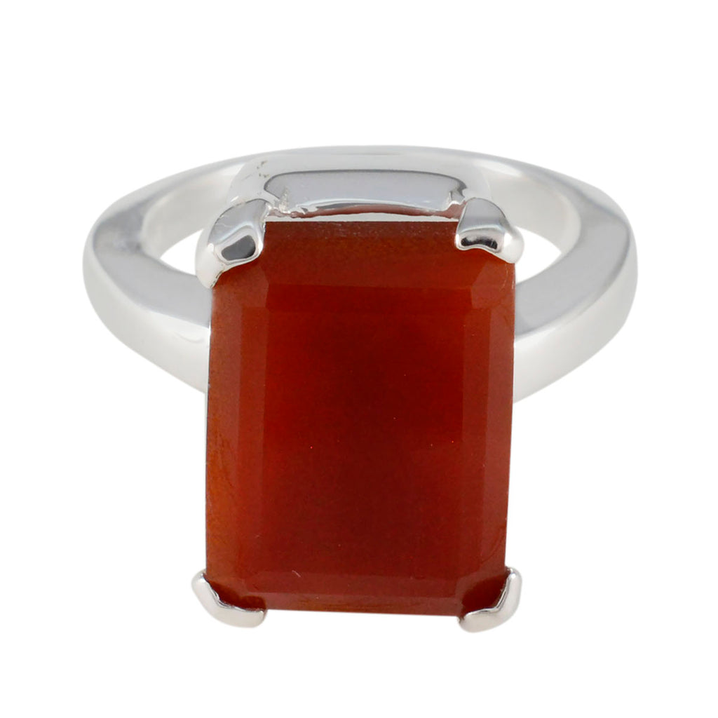 Red Onyx Solitaire Moroccan Silver Red Gemstones Essential  Modern Ring Jewellery
