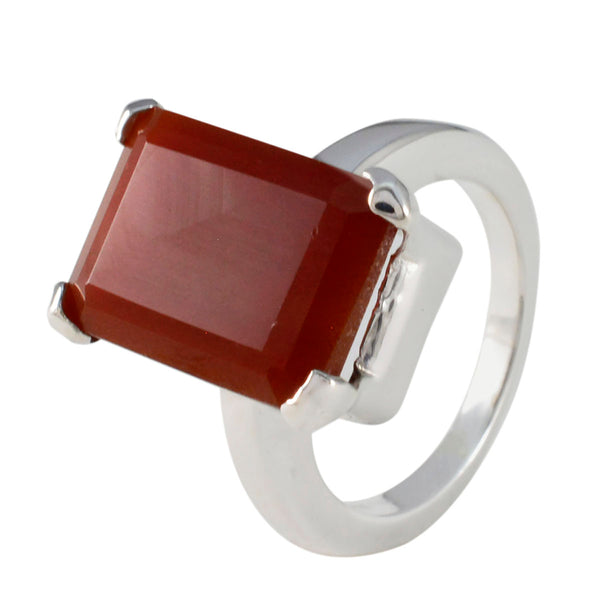 Red Onyx Solitaire Moroccan Silver Red Gemstones Essential  Modern Ring Jewellery