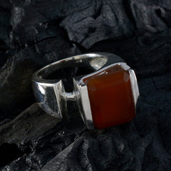 Red Onyx Solitaire Italian Sterling Silver Red Gemstones Chunky antique Ring Jewellery