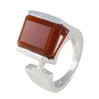 Red Onyx Solitaire Italian Sterling Silver Red Gemstones Chunky antique Ring Jewellery