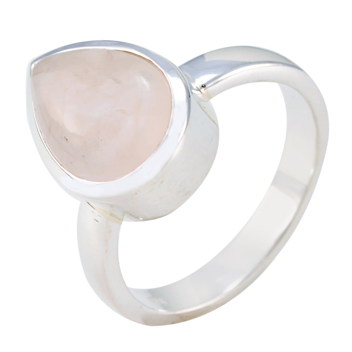 Rose Quartz Solitaire Moroccan Sterling Silver Pink Gemstones Minimal Heart Ring Jewelry