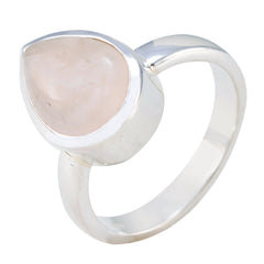 Rose Quartz Solitaire Moroccan Sterling Silver Pink Gemstones Minimal Heart Ring Jewelry