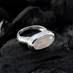 Rose Quartz Solitaire Moroccan Silver Pink Gems Mid weight Glamorous Ring Jewellery