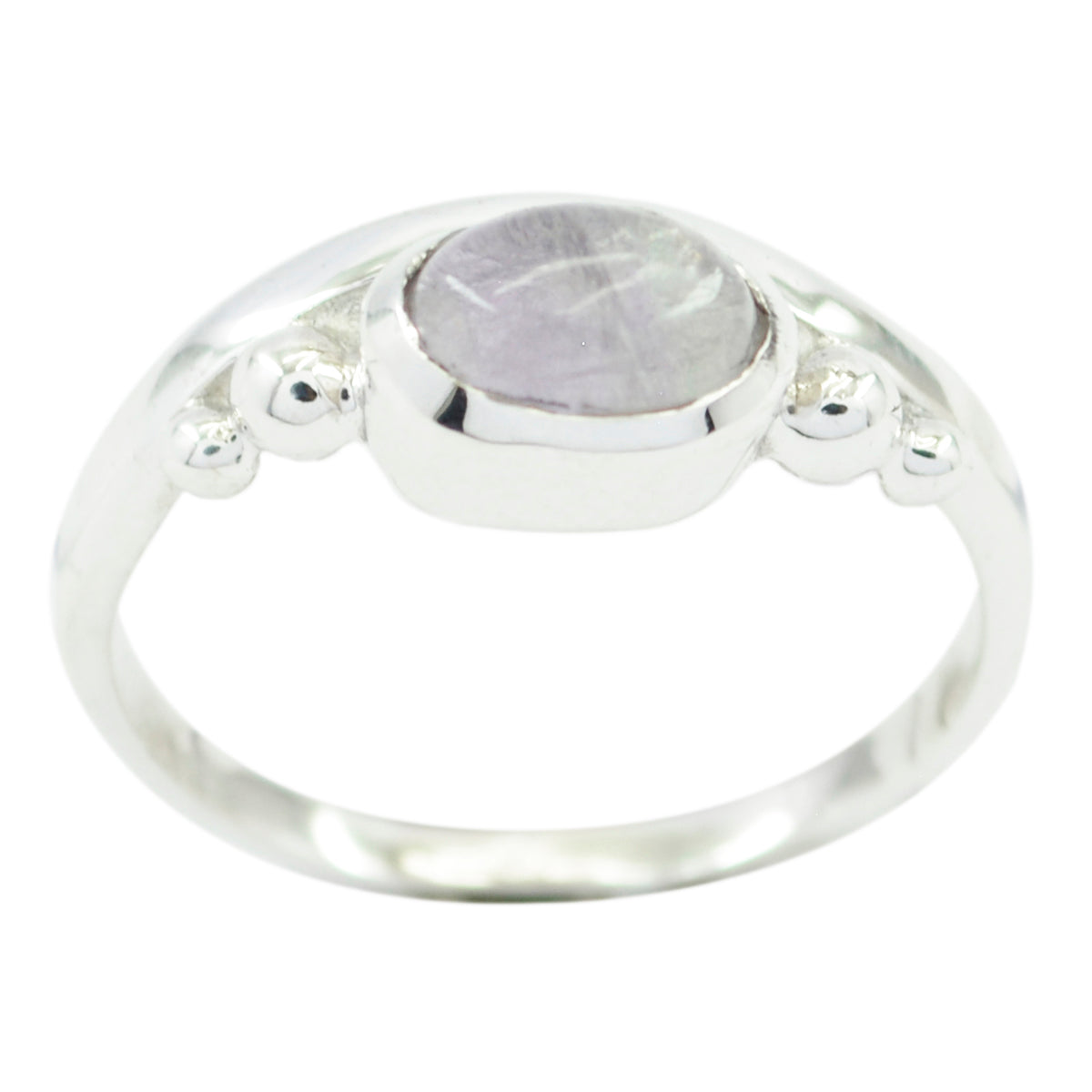 Rose Quartz Solitaire Turkish Sterling Silver Pink Gems Delicate Sophisticated Ring Jewelry Imagen principal del producto