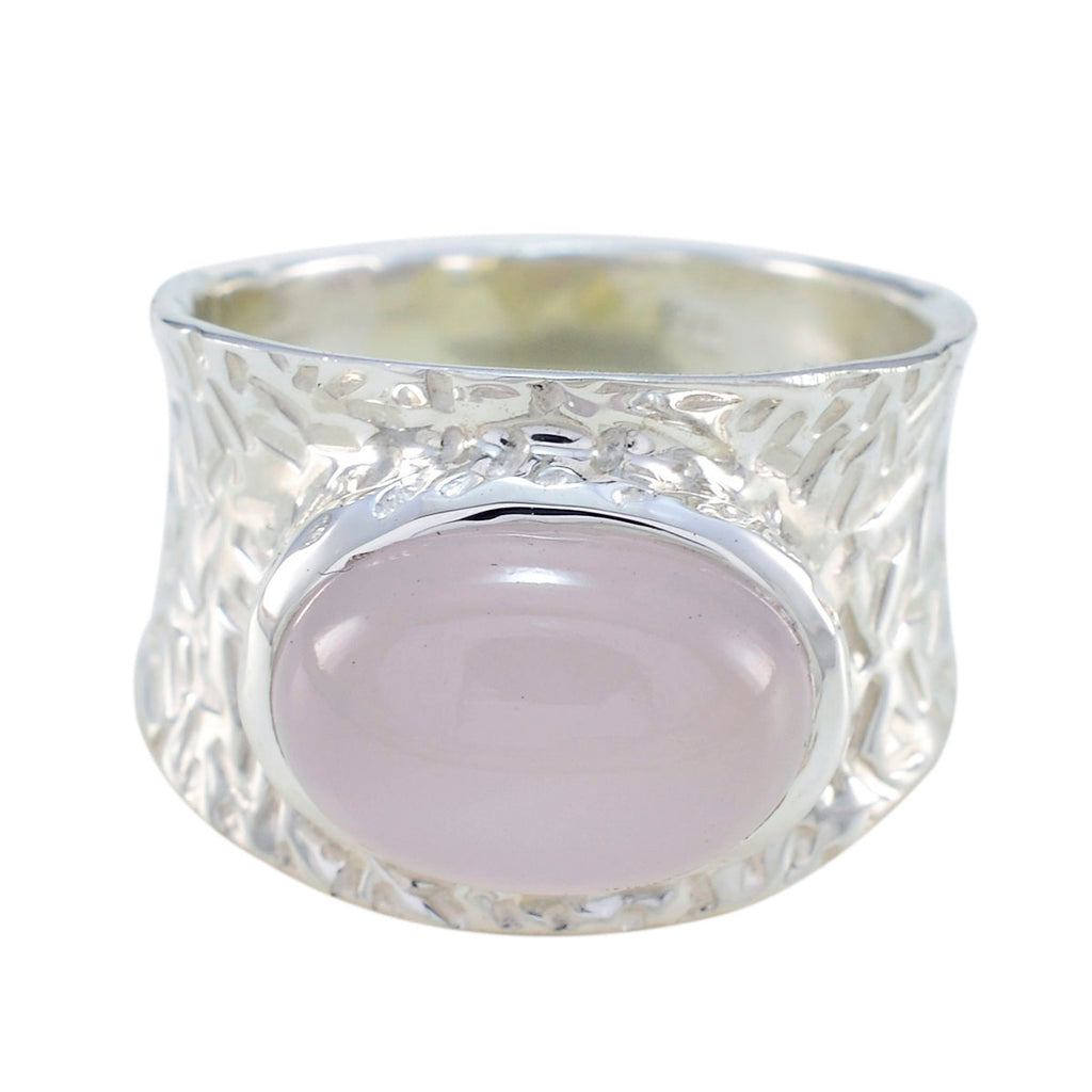 Rose Quartz Solitaire German 925 Sterling Silver Pink Gemstones Essential  engravings Ring Jewelry