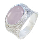 Rose Quartz Solitaire German 925 Sterling Silver Pink Gemstones Essential  engravings Ring Jewelry
