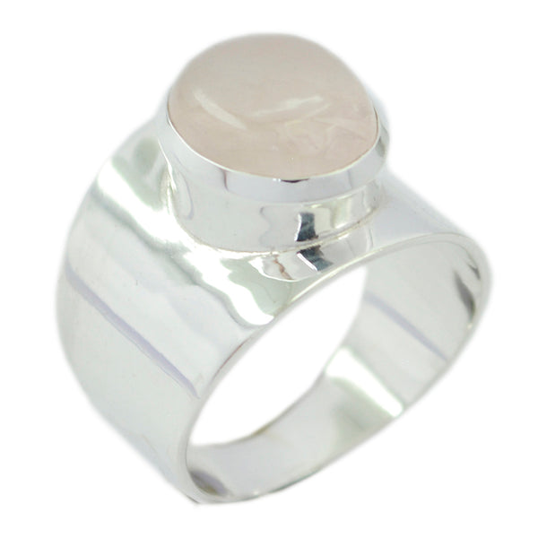 Rose Quartz Solitaire French 925 Sterling Silver Pink Gems Eye catching Armor Ring Jewelry