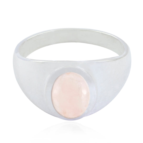 Rose Quartz Solitaire Russian 92.5 Silver Pink Gems Minimal Artisan Ring Jewellery