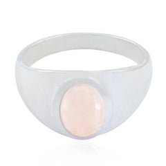 Rose Quartz Solitaire Russian 92.5 Silver Pink Gems Minimal Artisan Ring Jewellery
