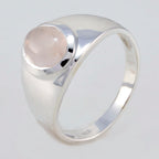 Rose Quartz Solitaire Russian 92.5 Silver Pink Gems Minimal Artisan Ring Jewellery