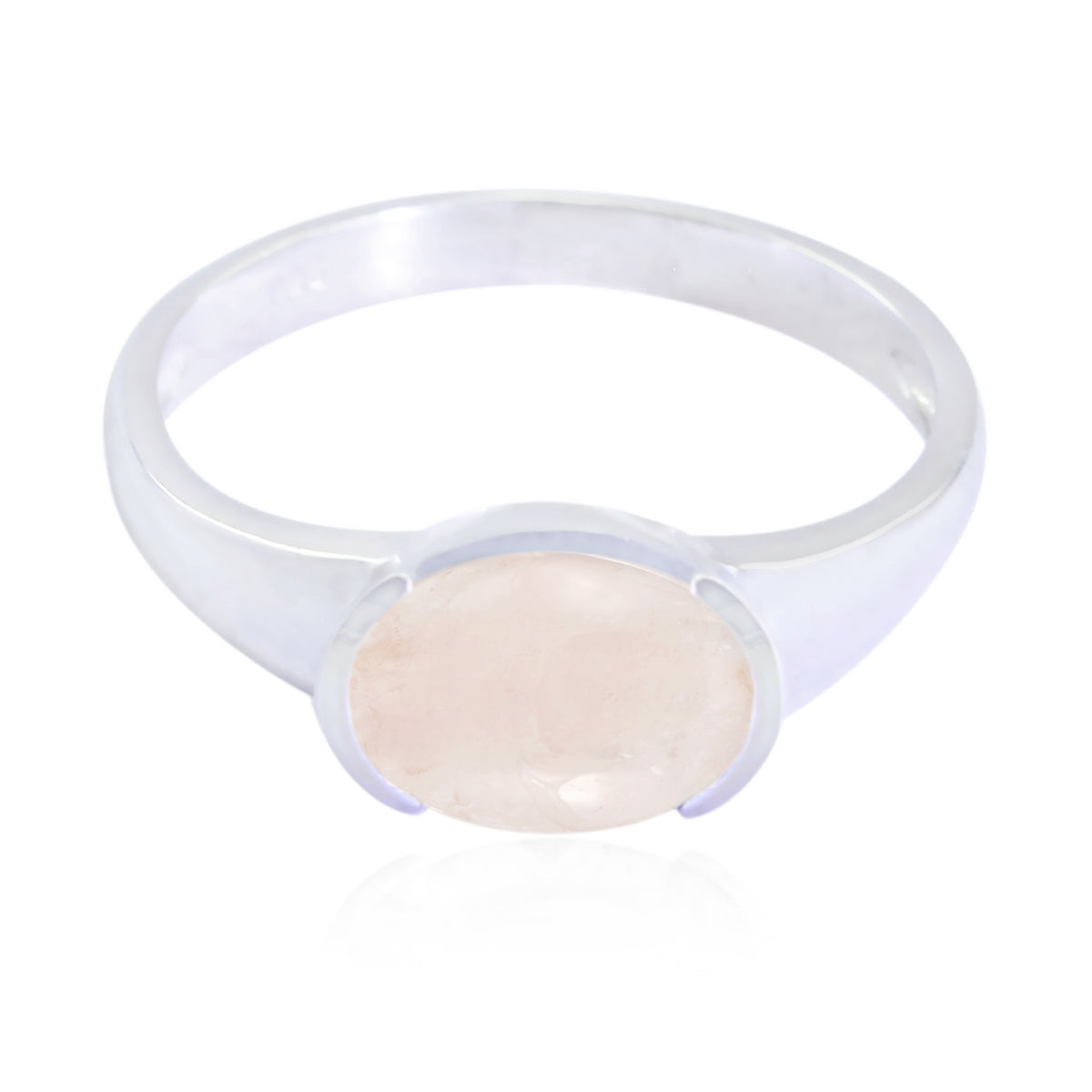 Rose Quartz Solitaire American 925 Silver Pink Gems Dainty Trendy Ring Jewellery Immagine principale del prodotto