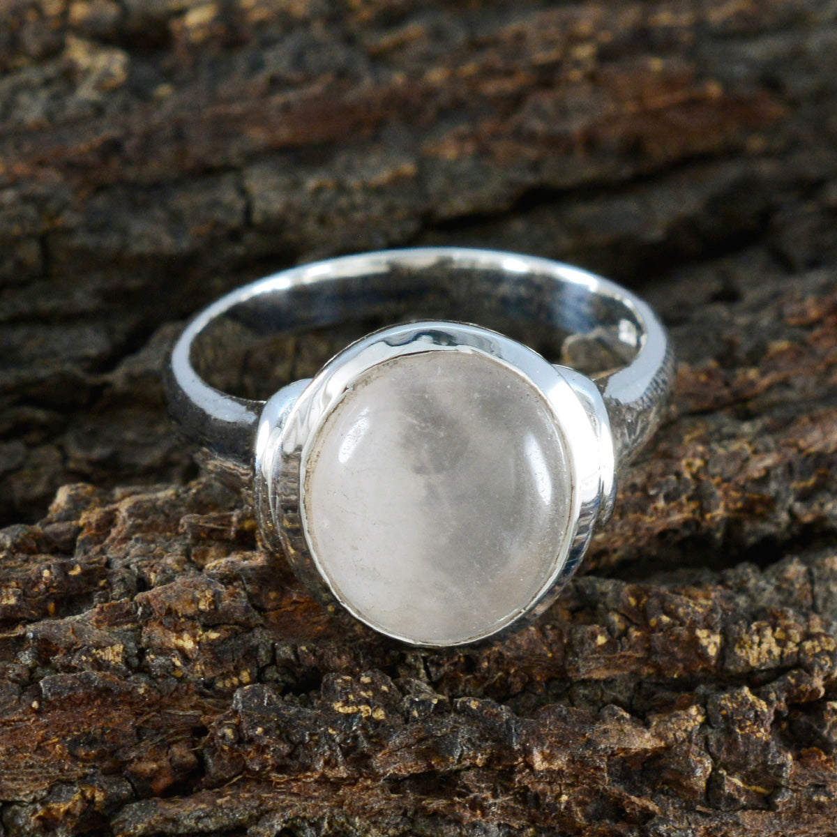 Rose Quartz Solitaire Egyptian 92.5 Silver Pink Gems Minimal Abstract Ring Jewelry