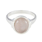 Rose Quartz Solitaire Egyptian 92.5 Silver Pink Gems Minimal Abstract Ring Jewelry