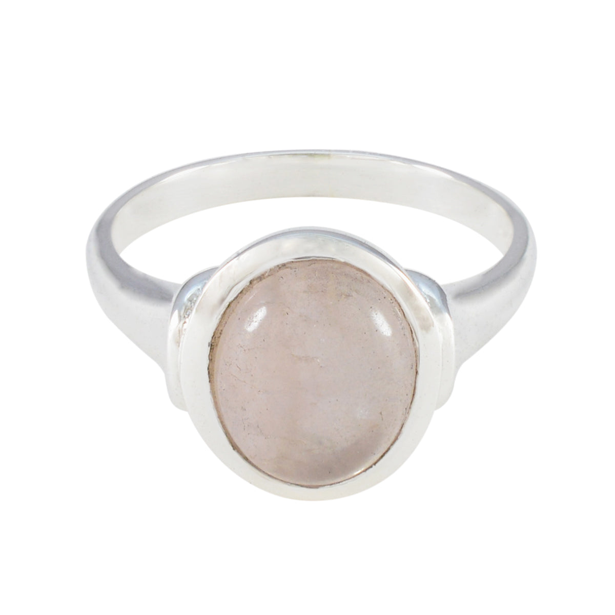 Rose Quartz Solitaire Egyptian 92.5 Silver Pink Gems Minimal Abstract Ring Jewelry