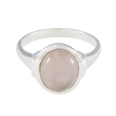 Rose Quartz Solitaire Egyptian 92.5 Silver Pink Gems Minimal Abstract Ring Jewelry