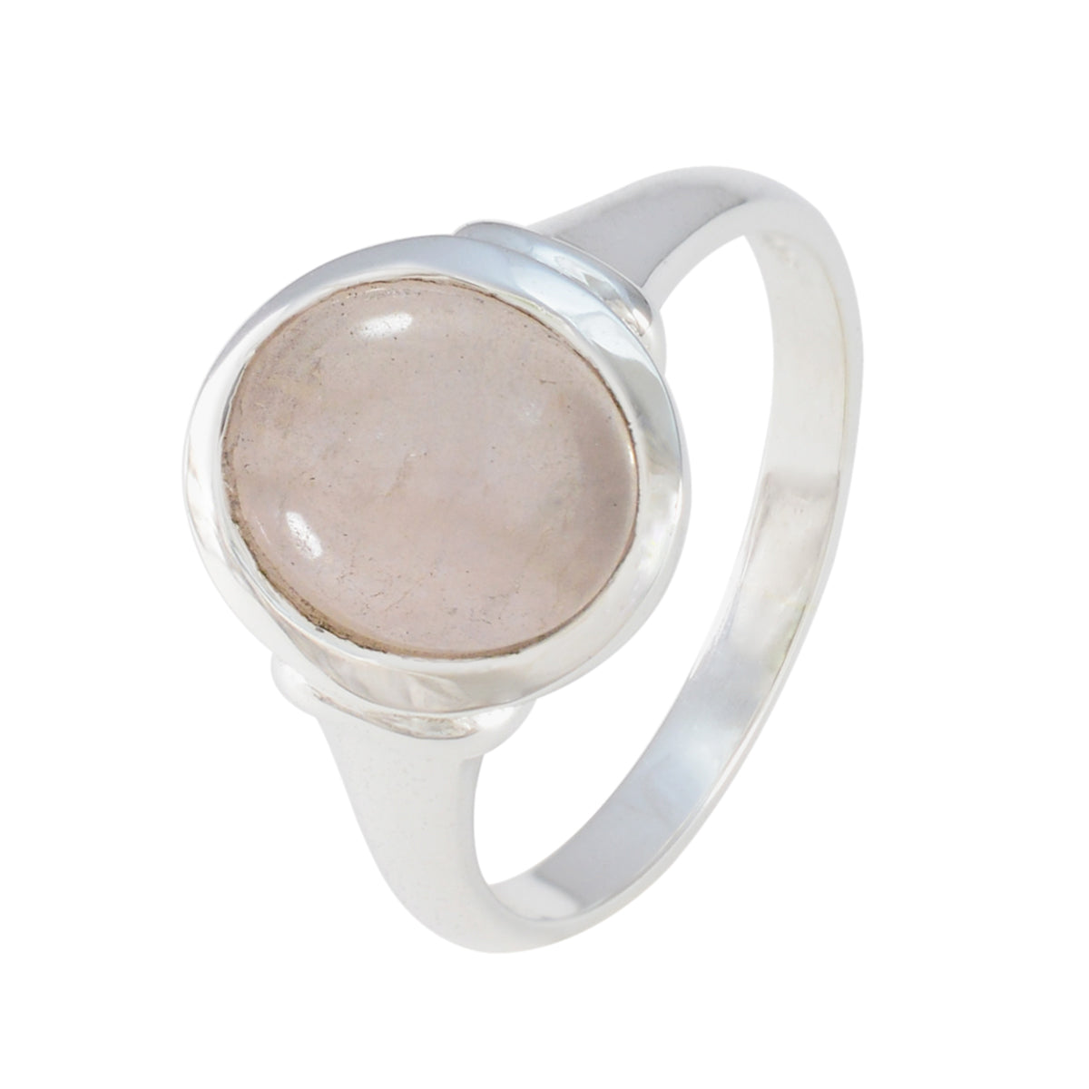 Bague minimaliste abstraite en argent 92,5 avec solitaire en quartz rose égyptien Image secondaire du produit