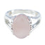 Rose Quartz Solitaire Indian 92.5 Silver Pink Gemstone Minimal Trendy Ring Jewelry