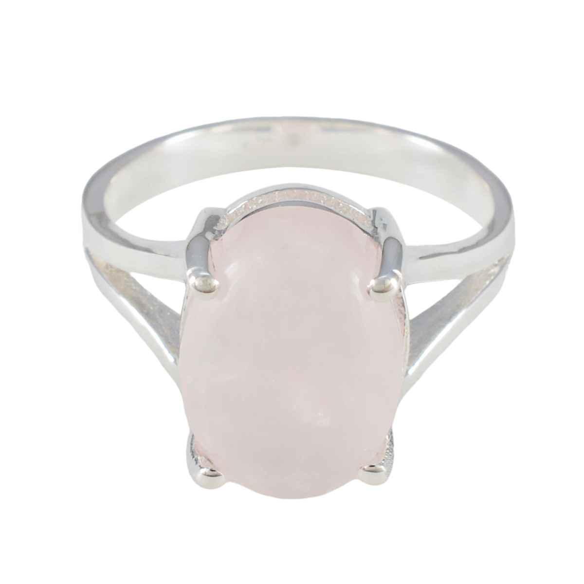 Rose Quartz Solitaire Egyptian Silver Pink Gemstone Slim Boho Ring Jewelry