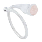 Rose Quartz Solitaire Moroccan Silver Pink Gems Mid weight Abstract Ring Jewelry