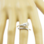 Rose Quartz Solitaire Moroccan Silver Pink Gems Mid weight Abstract Ring Jewelry