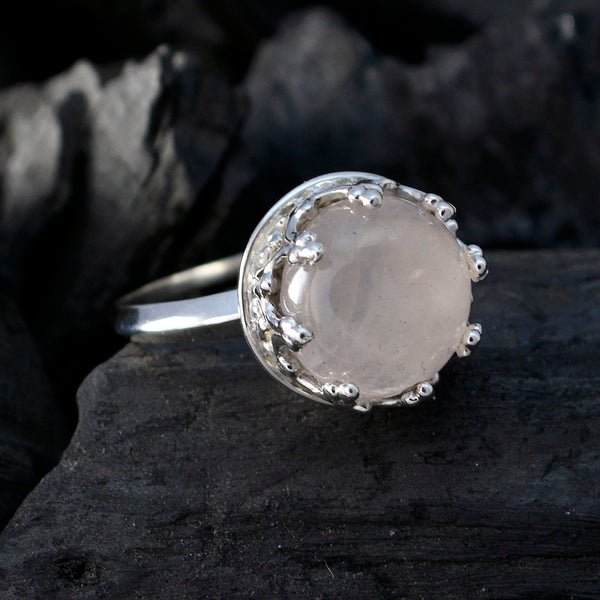 Rose Quartz Solitaire German 925 Silver Pink Gemstones Minimal Art Deco Ring Jewellery