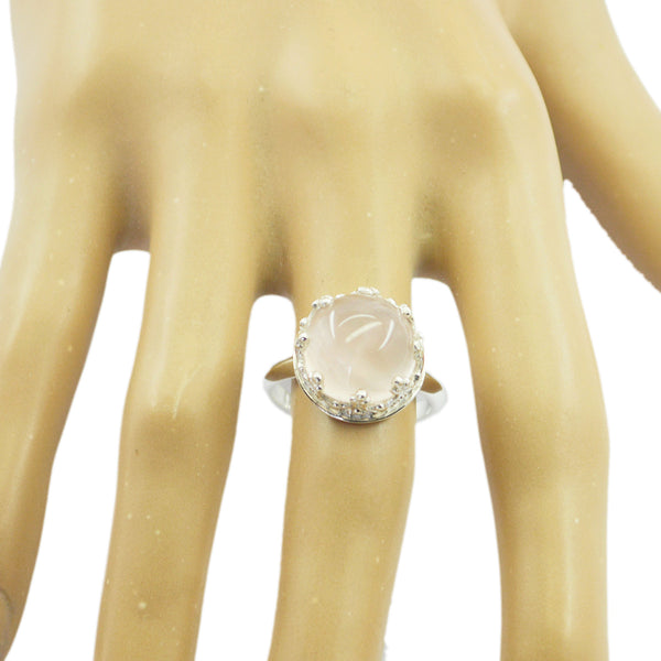 Rose Quartz Solitaire German 925 Silver Pink Gemstones Minimal Art Deco Ring Jewellery