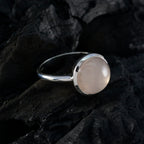 Rose Quartz Solitaire Moroccan 925 Silver Pink Gemstones Tiny Feminine Ring Jewelry