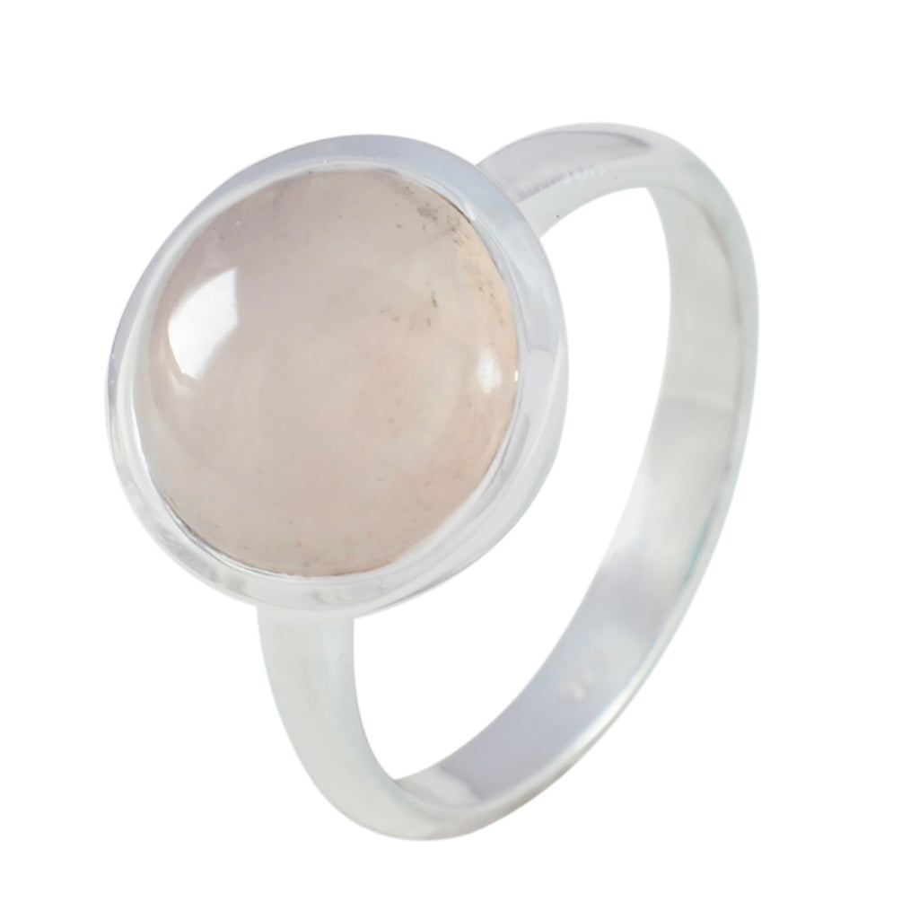 Rose Quartz Solitaire Moroccan 925 Silver Pink Gemstones Tiny Feminine Ring Jewelry