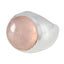 Rose Quartz Solitaire Italian Silver Pink Gemstone Chunky Signet Ring Jewelry