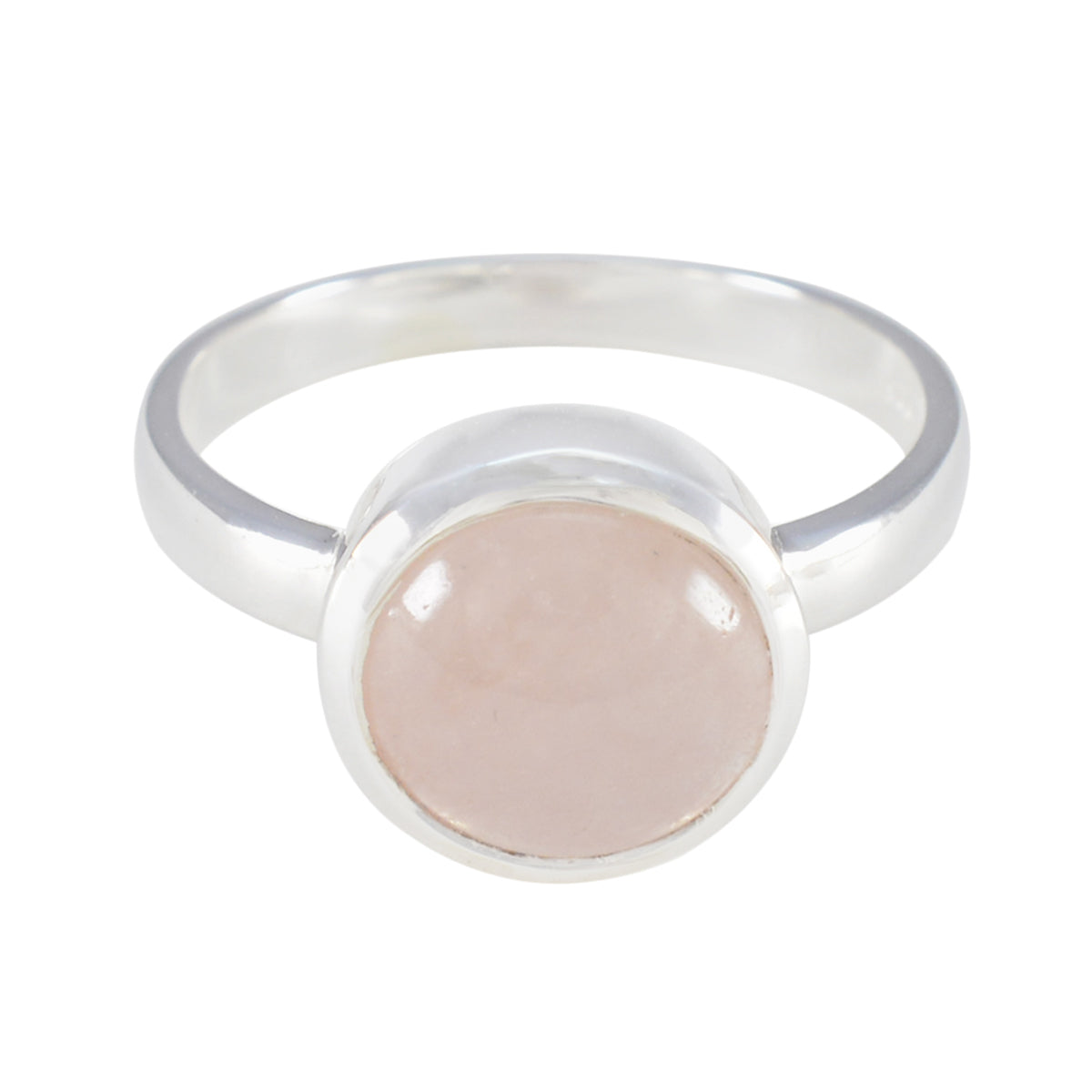 Rose Quartz Solitaire Egyptian Sterling Silver Pink Gems Slim Glamorous Ring Jewellery