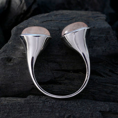 Rose Quartz Toi et Moi Moroccan 92.5 Silver Pink Gemstones Eye catching Trendy Ring Jewelry