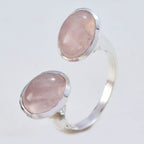 Rose Quartz Toi et Moi Moroccan 92.5 Silver Pink Gemstones Eye catching Trendy Ring Jewelry