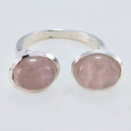 Rose Quartz Toi et Moi Moroccan 92.5 Silver Pink Gemstones Eye catching Trendy Ring Jewelry