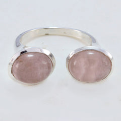 Rose Quartz Toi et Moi Moroccan 92.5 Silver Pink Gemstones Eye catching Trendy Ring Jewelry