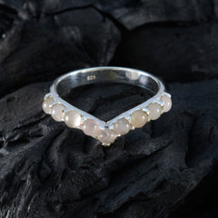 Rose Quartz multiple Japanese 925 Silver Pink Gemstones Dainty Fairytale Ring Jewelry