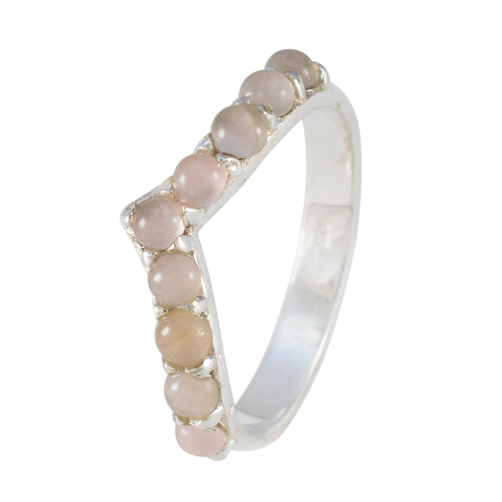 Rose Quartz multiple Japanese 925 Silver Pink Gemstones Dainty Fairytale Ring Jewelry