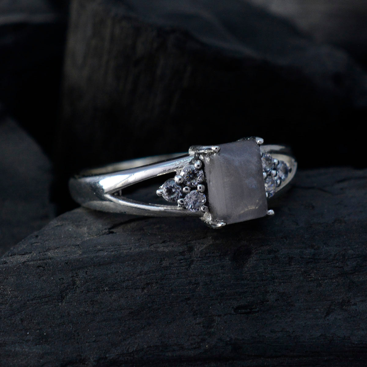 Rose Quartz Halo Turkish 925 Sterling Silver Pink Gems Dainty Romantic Ring Jewelry