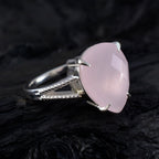 Rose Quartz Solitaire Russian Sterling Silver Pink Gems Eye catching Engagement Ring Jewelry