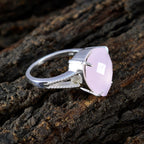 Rose Quartz Solitaire Russian Sterling Silver Pink Gems Eye catching Engagement Ring Jewelry