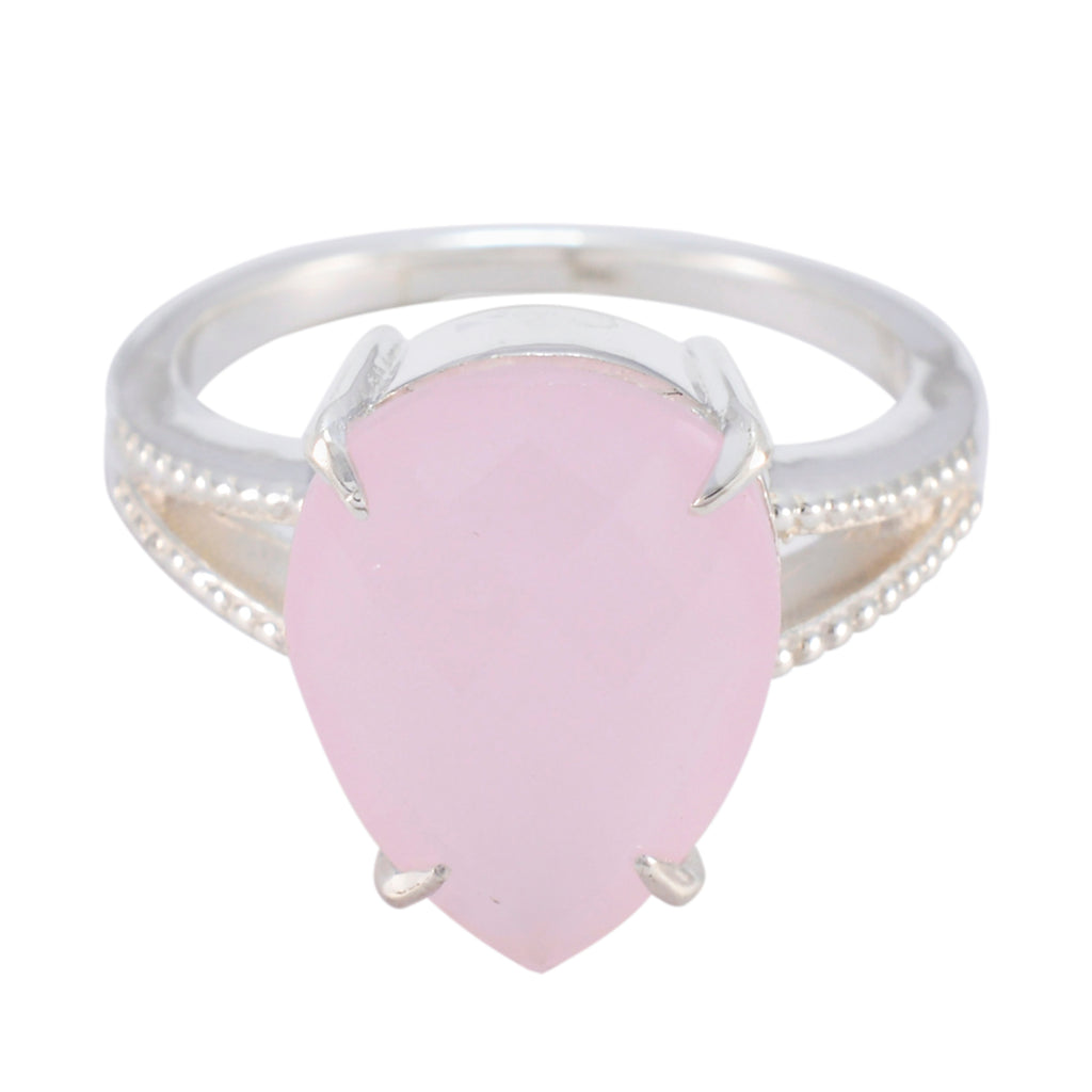 Rose Quartz Solitaire Russian Sterling Silver Pink Gems Eye catching Engagement Ring Jewelry