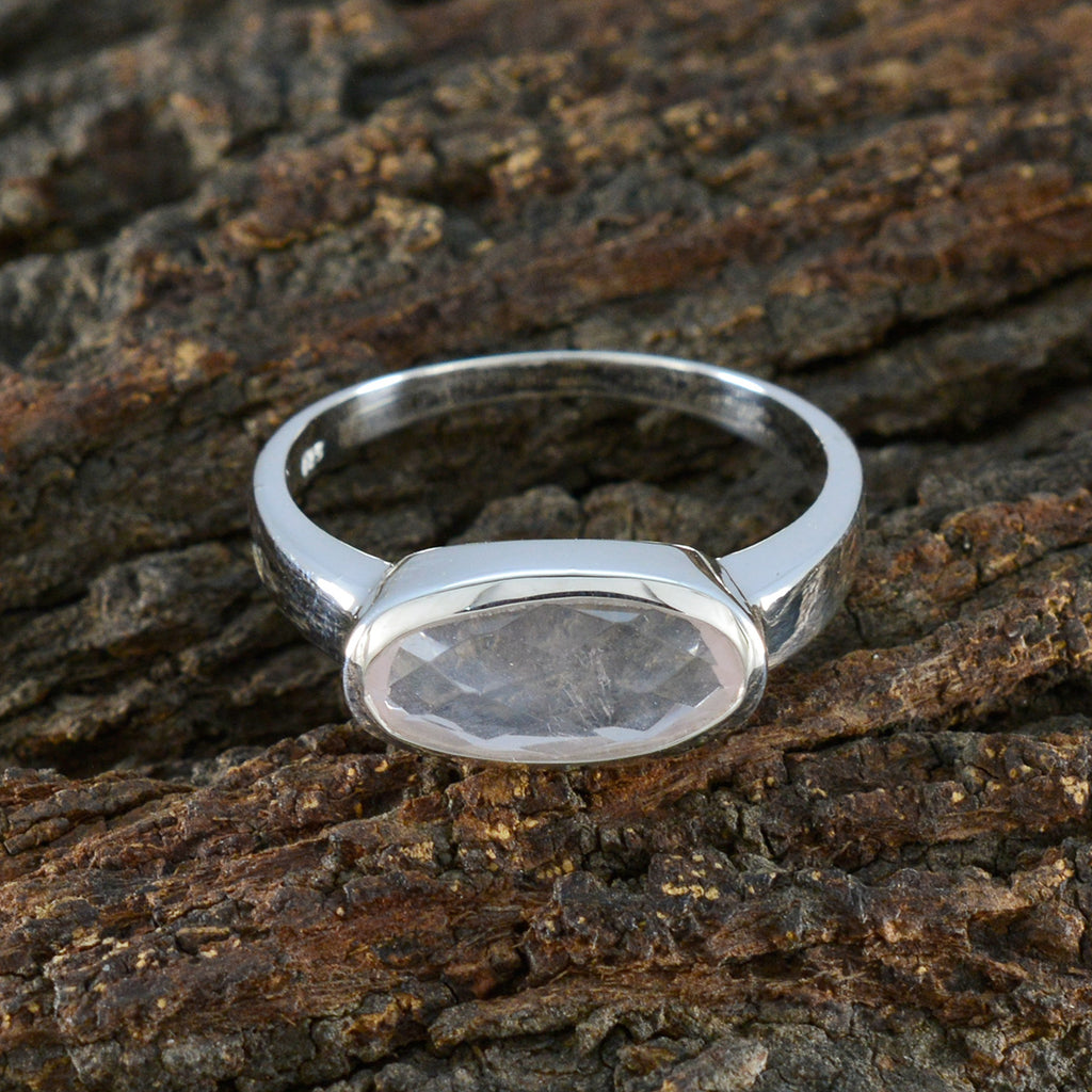 Rose Quartz Solitaire Japanese Silver Pink Gemstones Delicate Feminine Ring Jewellery