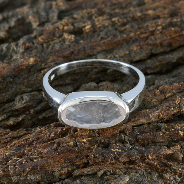 Rose Quartz Solitaire Japanese Silver Pink Gemstones Delicate Feminine Ring Jewellery