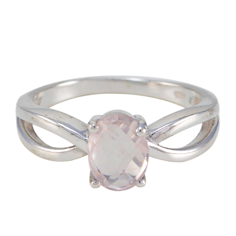 Rose Quartz Solitaire Korean 92.5 Silver Pink Gemstones Delicate Romantic Ring Jewellery