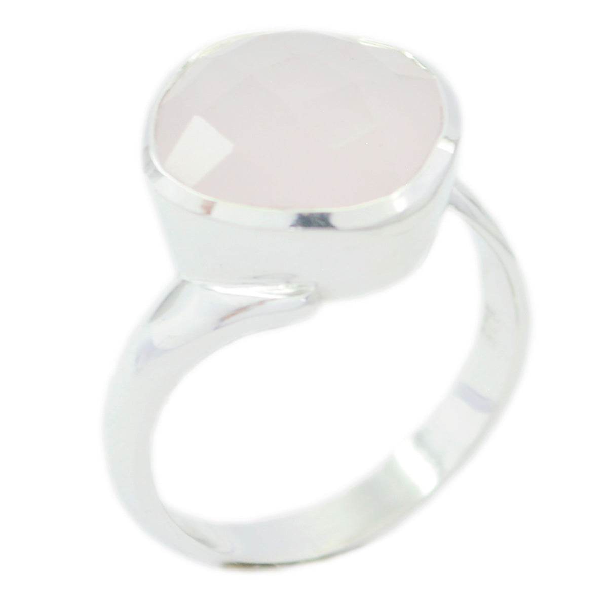 Rose Quartz Solitaire Russian 92.5 Silver Pink Gems Minimal Sophisticated Ring Jewellery