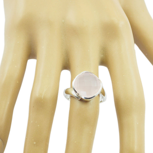 Rose Quartz Solitaire Russian 92.5 Silver Pink Gems Minimal Sophisticated Ring Jewellery