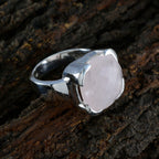 Rose Quartz Solitaire Italian Silver Pink Gemstone Statement Victorian Ring Jewelry