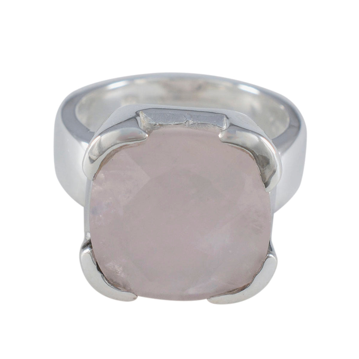 Rose Quartz Solitaire Italian Silver Pink Gemstone Statement Victorian Ring Jewelry