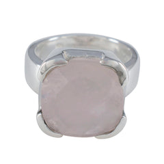 Rose Quartz Solitaire Italian Silver Pink Gemstone Statement Victorian Ring Jewelry