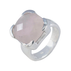 Rose Quartz Solitaire Italian Silver Pink Gemstone Statement Victorian Ring Jewelry