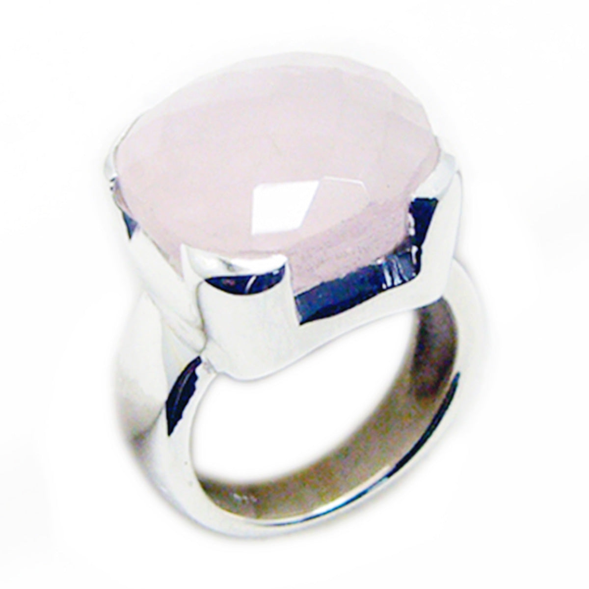 Rose Quartz Solitaire Italian Silver Pink Gemstone Statement Victorian Ring Jewelry